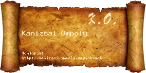Kanizsai Ompoly névjegykártya